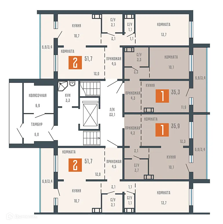 Фото квартиры в ЖК Квартал КЗКТ