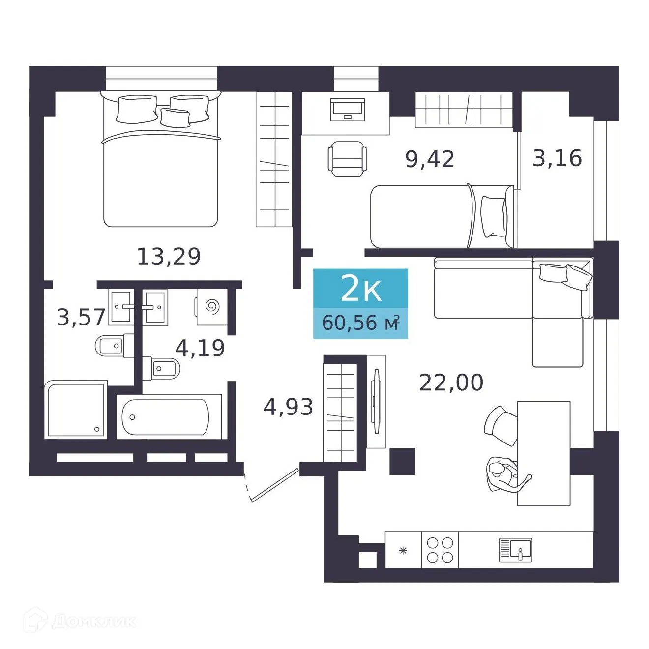 Фото квартиры в ЖК Близкий Vitamin -квартал (Близкий Витамин-квартал)