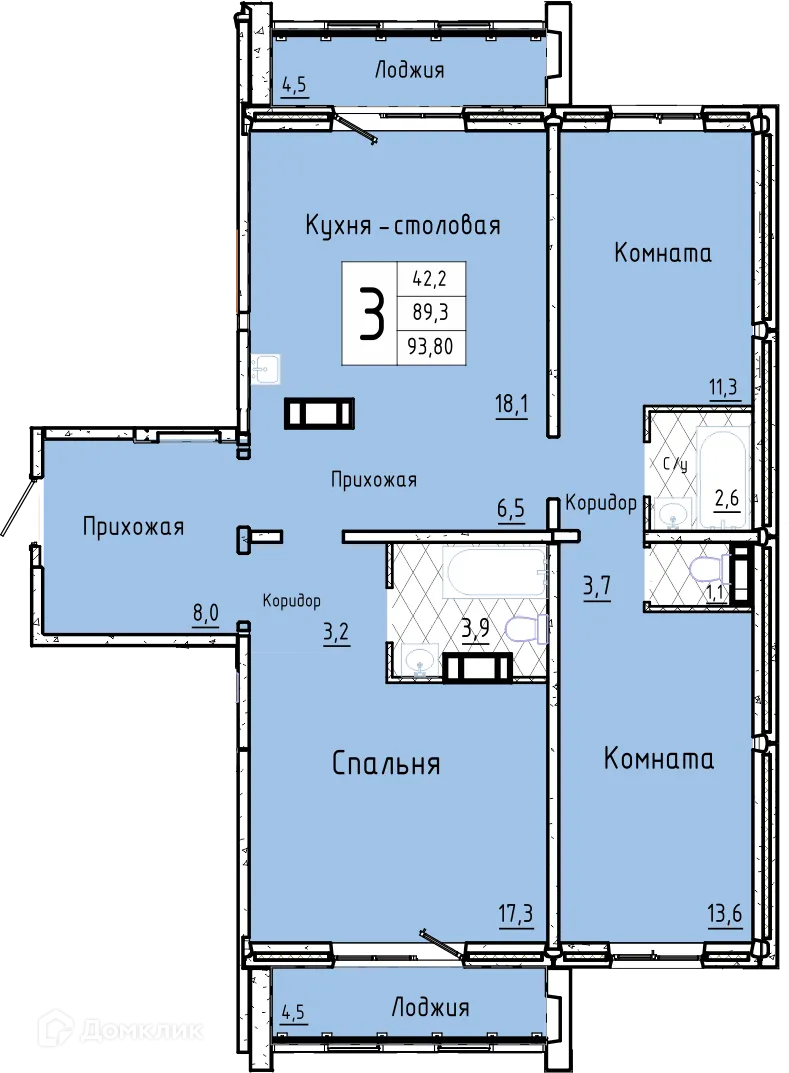 Фото квартиры в ЖК "Акварели"