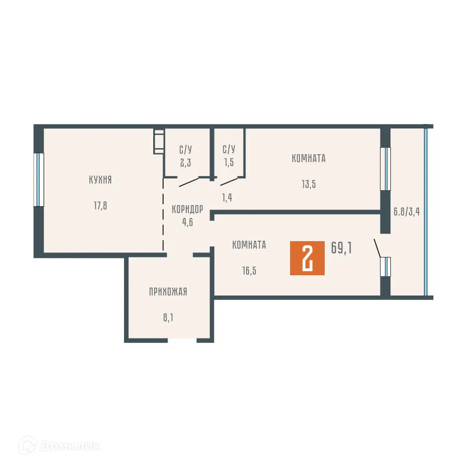 Фото квартиры в ЖК Квартал КЗКТ