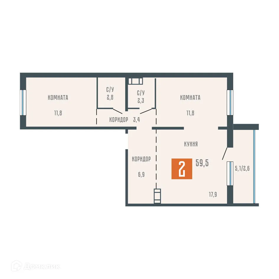 Фото квартиры в ЖК Квартал КЗКТ