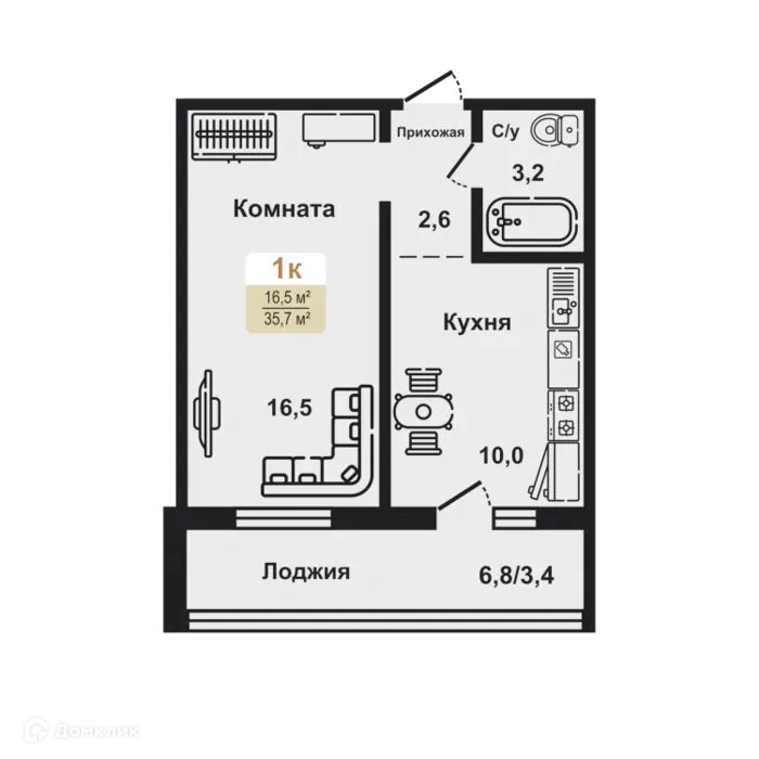 Фото квартиры в ЖК Золотые пески