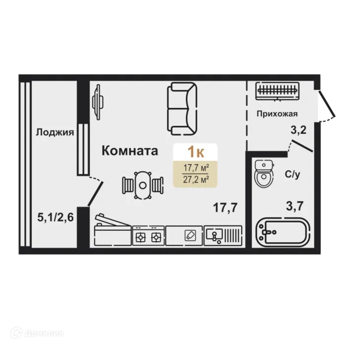 Фото квартиры в ЖК Золотые пески