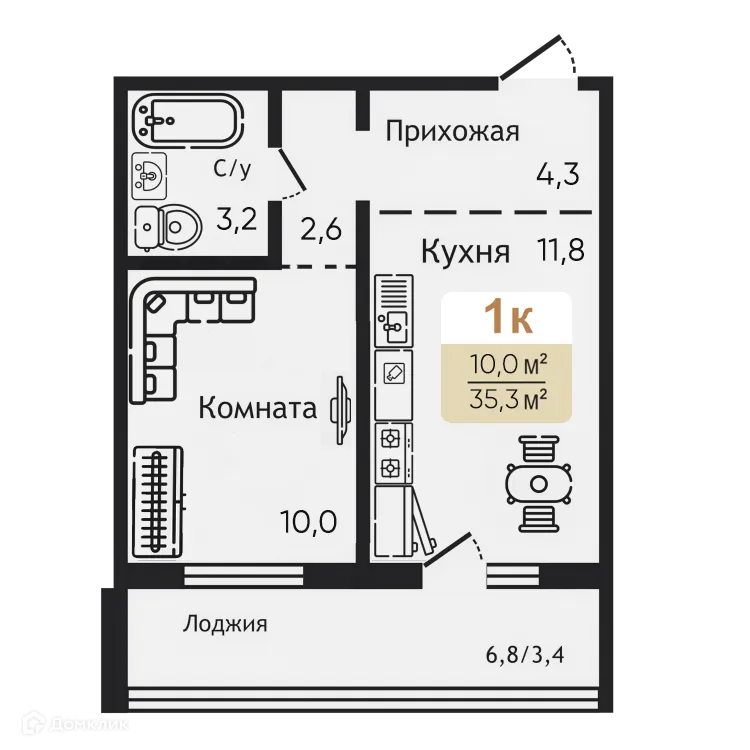 Фото квартиры в ЖК Золотые пески