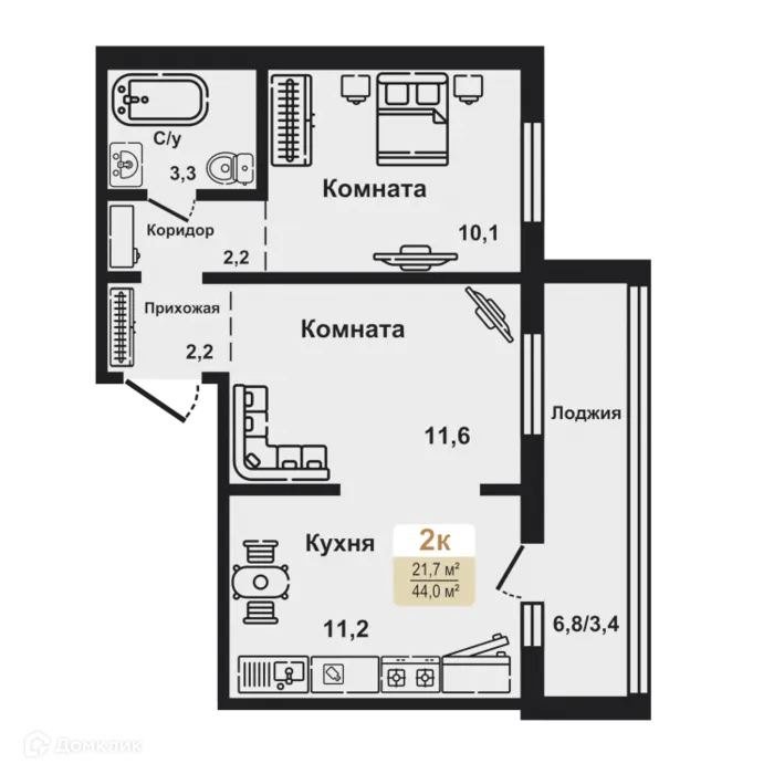 Фото квартиры в ЖК Золотые пески