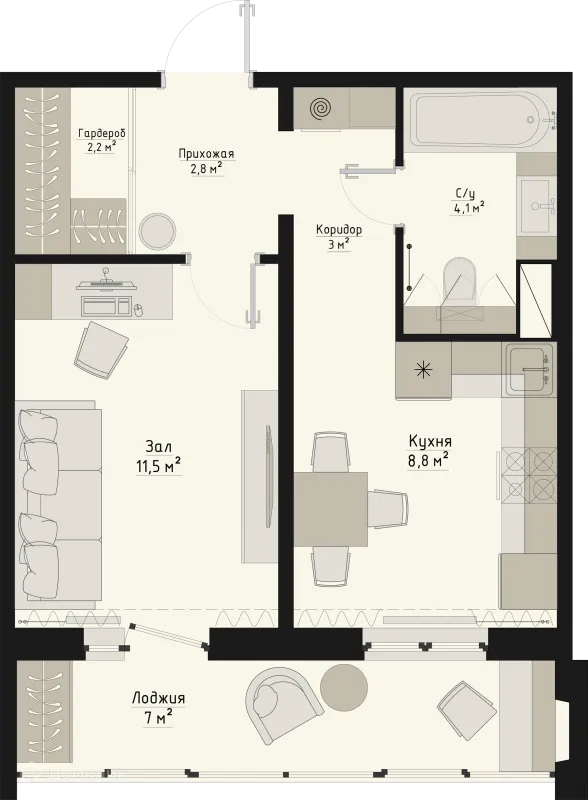 Квартира в ЖК Квартал Ботаники 03