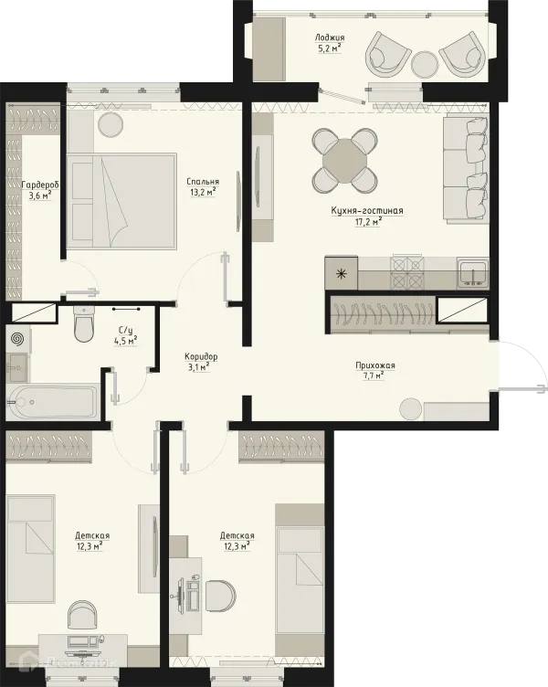 Квартира в ЖК Квартал Ботаники 03