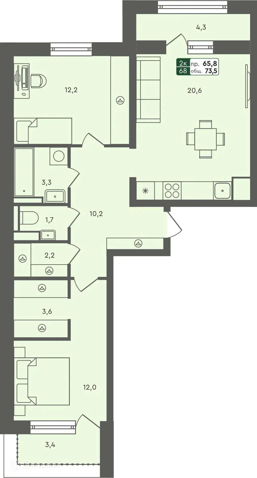 Фото квартиры в ЖК Маяк-мультиформатный жилой комплекс