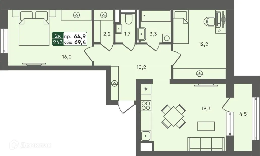 Фото квартиры в ЖК Маяк-мультиформатный жилой комплекс