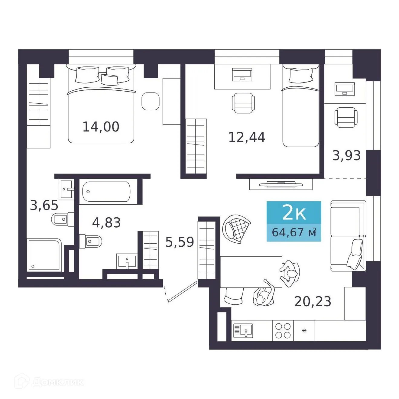 Фото квартиры в ЖК Близкий Vitamin -квартал (Близкий Витамин-квартал)