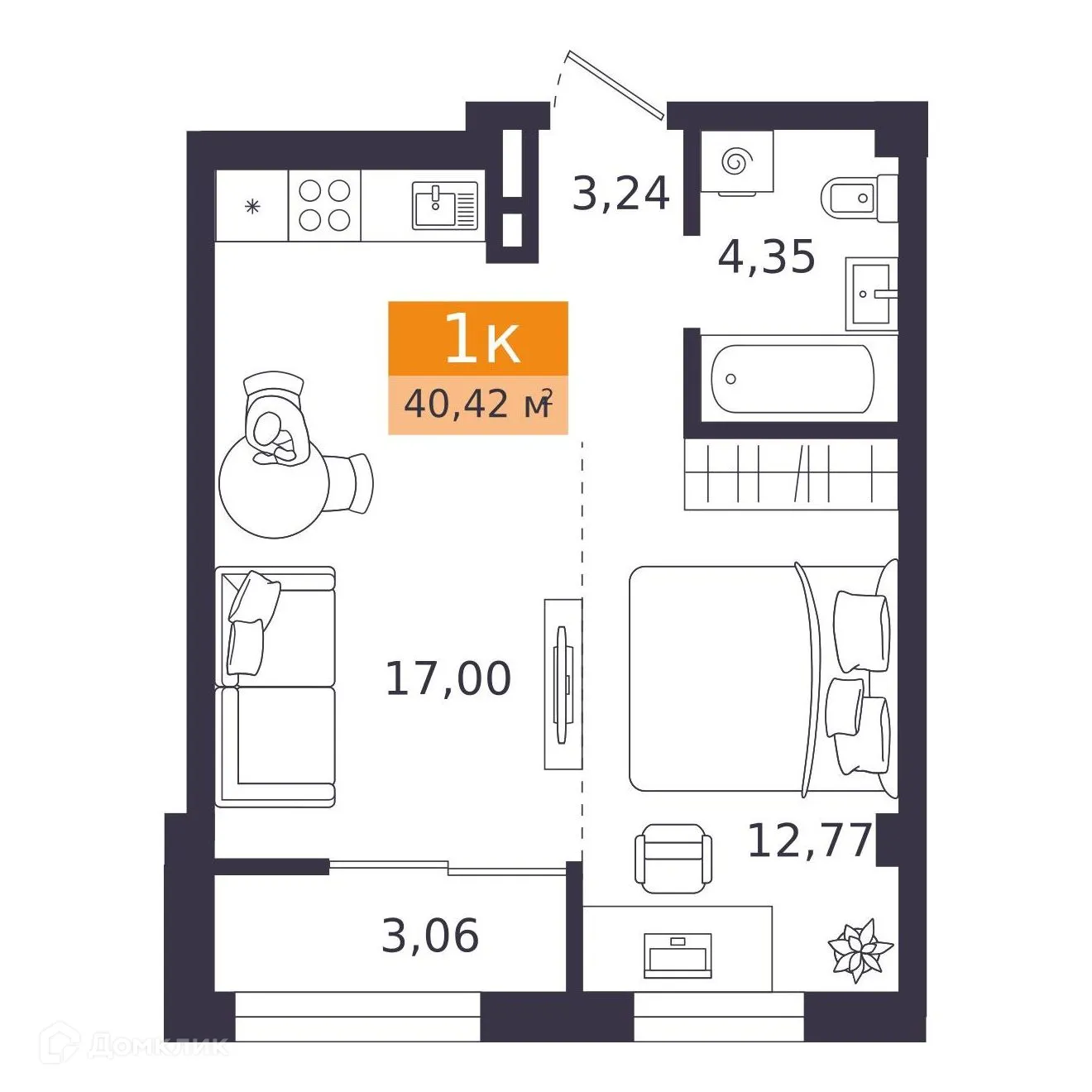 Фото квартиры в ЖК Близкий Vitamin -квартал (Близкий Витамин-квартал)