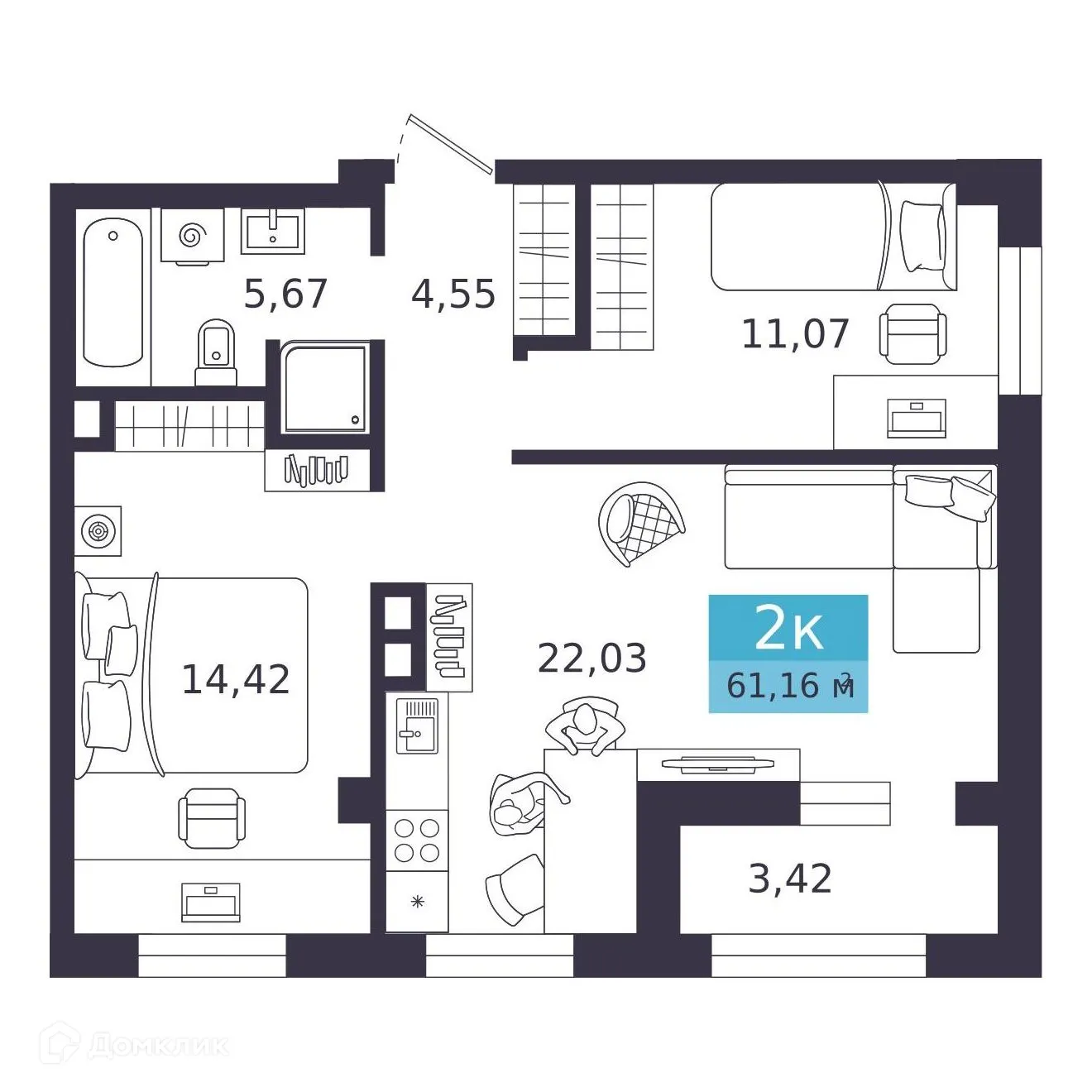 Фото квартиры в ЖК Близкий Vitamin -квартал (Близкий Витамин-квартал)