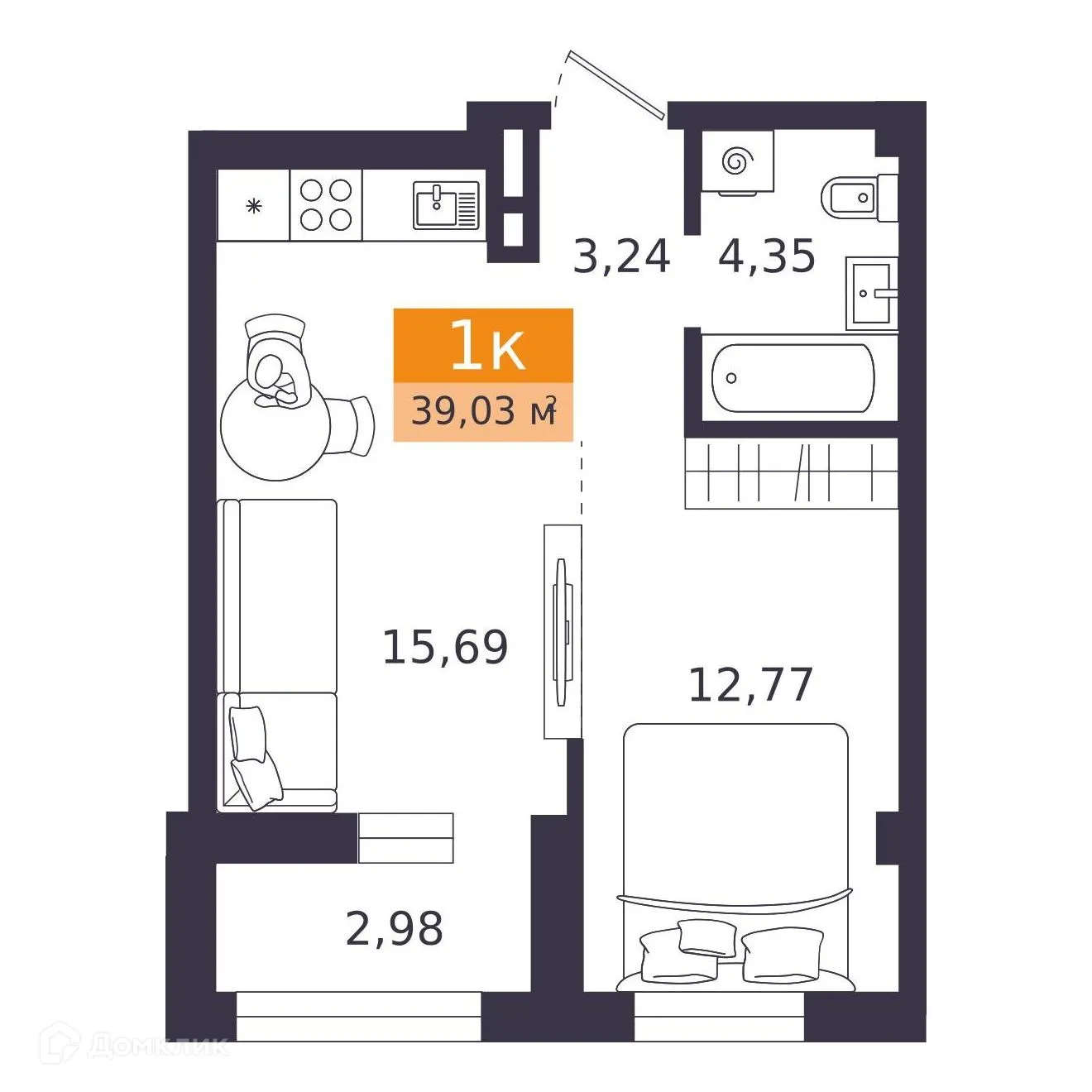 Фото квартиры в ЖК Близкий Vitamin -квартал (Близкий Витамин-квартал)