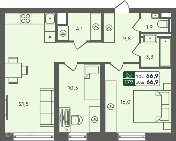Квартира в ЖК Маяк-мультиформатный жилой комплекс