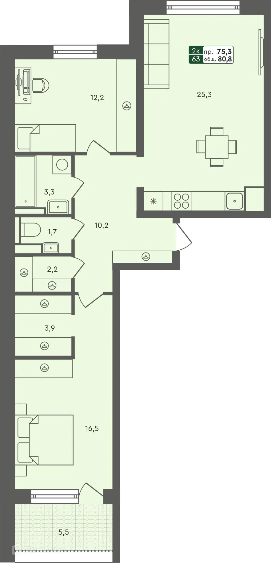 Фото квартиры в ЖК Маяк-мультиформатный жилой комплекс