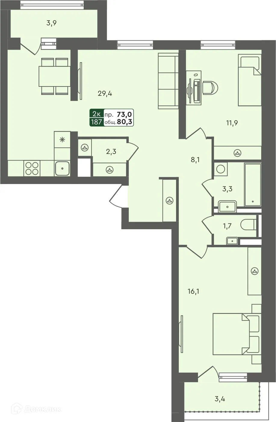 Фото квартиры в ЖК Маяк-мультиформатный жилой комплекс