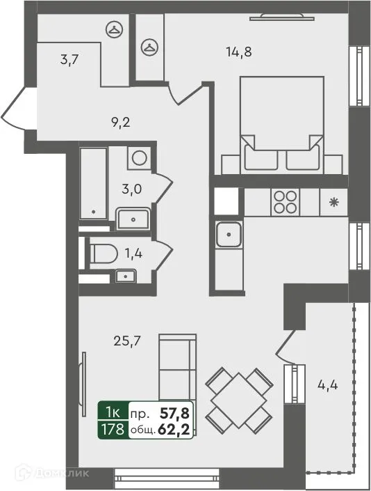 Фото квартиры в ЖК Маяк-мультиформатный жилой комплекс