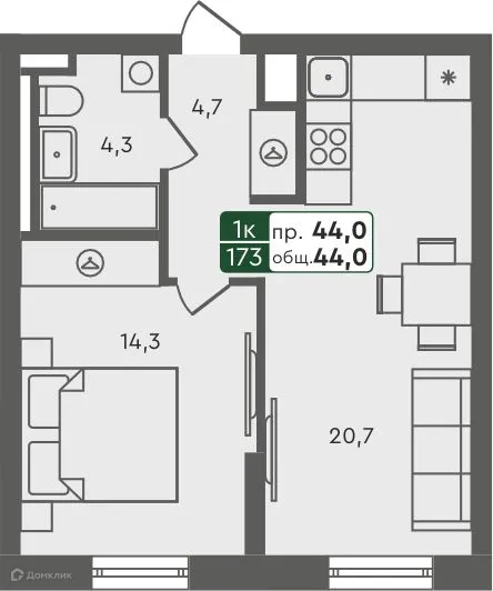 Фото квартиры в ЖК Маяк-мультиформатный жилой комплекс