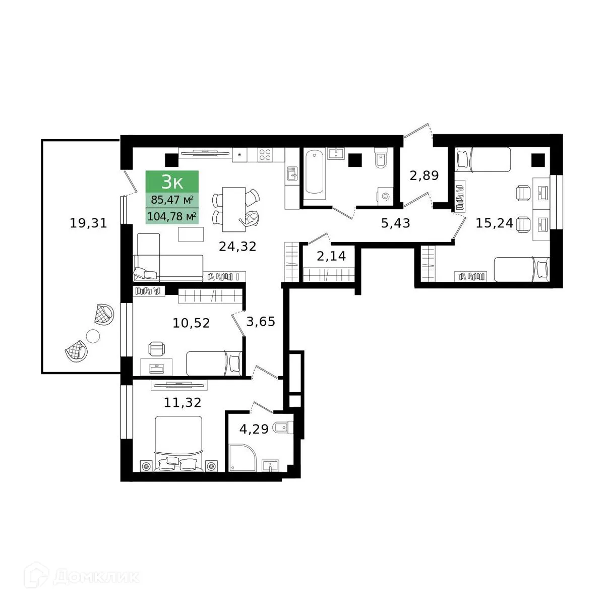 Фото квартиры в ЖК Островский vitamin-сити
