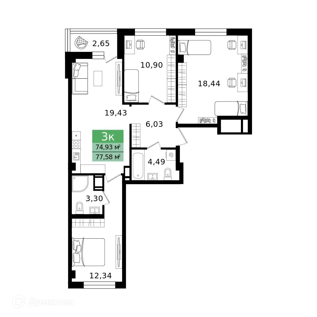 Фото квартиры в ЖК Островский vitamin-сити