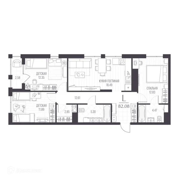 3 комн. квартиры в Курске новостройки