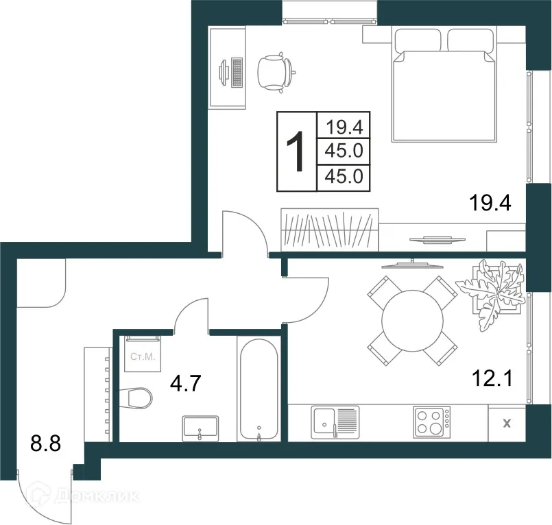 Фото квартиры в ЖК Дом Теорема