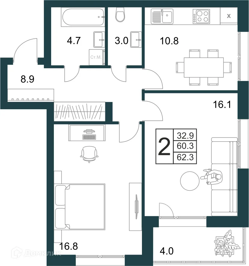 Фото квартиры в ЖК Дом Теорема