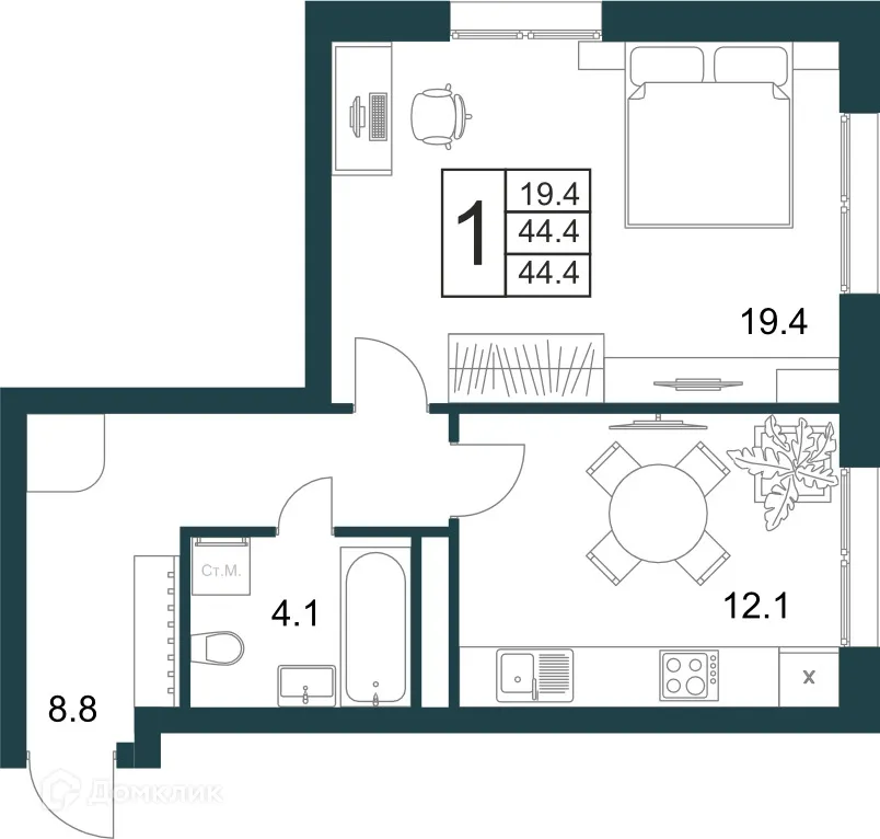 Фото квартиры в ЖК Дом Теорема