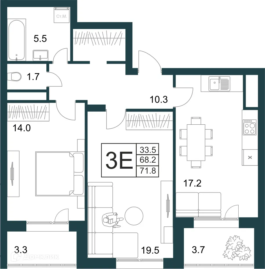 Фото квартиры в ЖК Дом Теорема