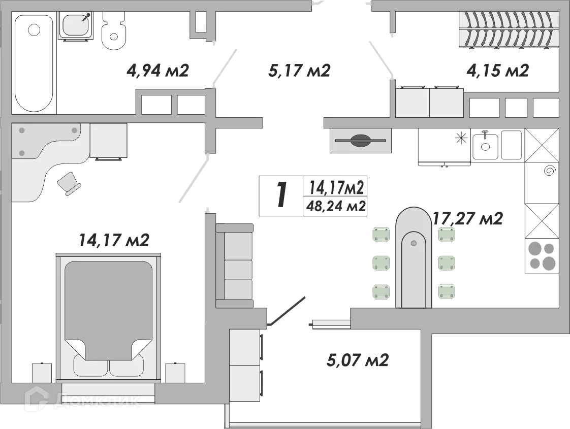 Фото квартиры в ЖК Долгие горы