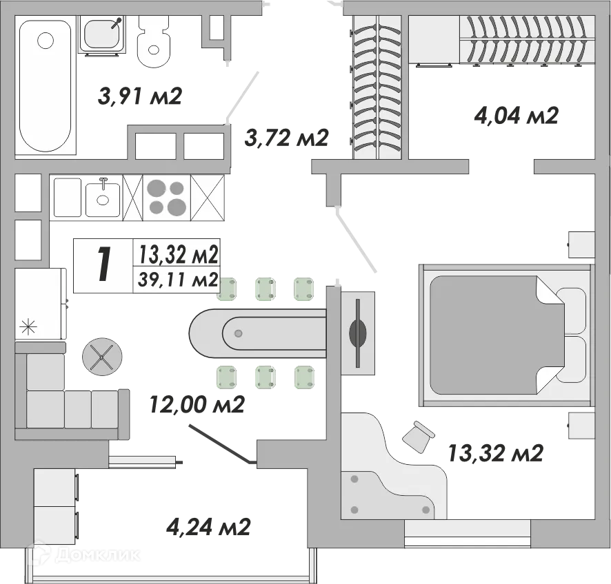 Фото квартиры в ЖК Долгие горы