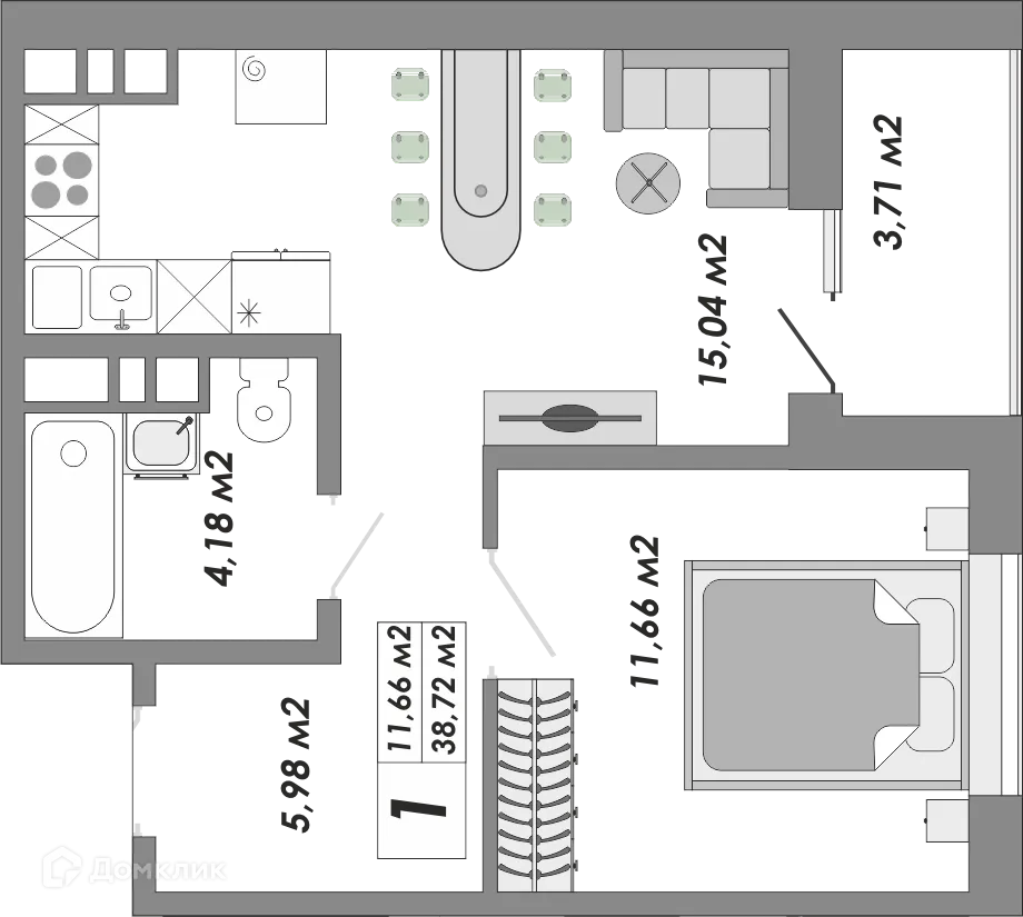 Фото квартиры в ЖК Долгие горы