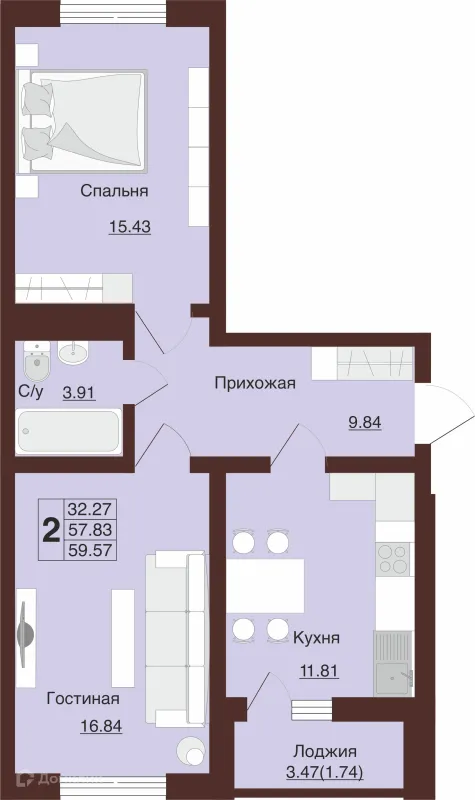2 комн. квартиры в Оренбурге новостройки