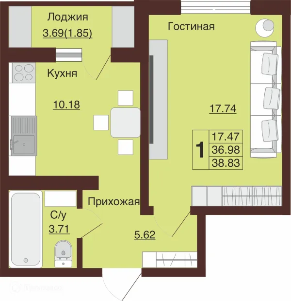 1 комн. квартиры в Оренбурге новостройки