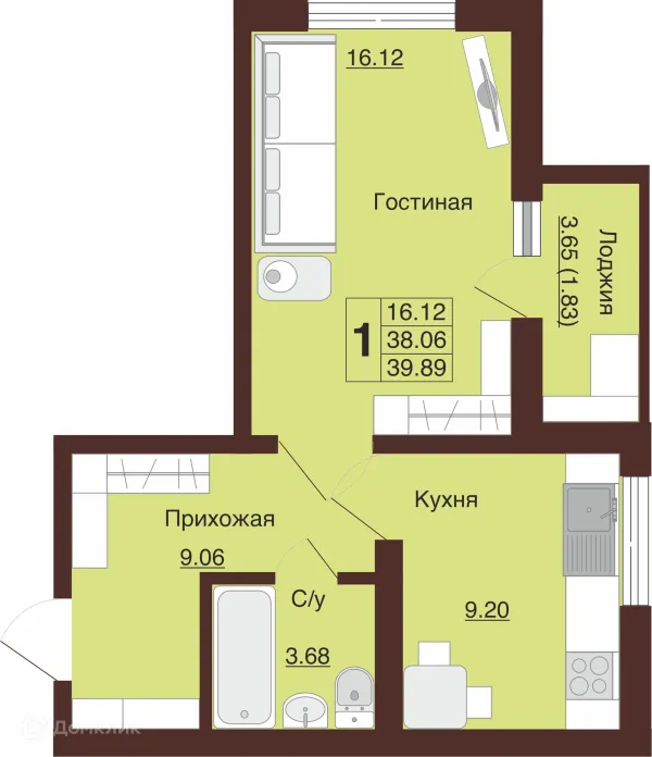 1 комн. квартиры в Оренбурге новостройки