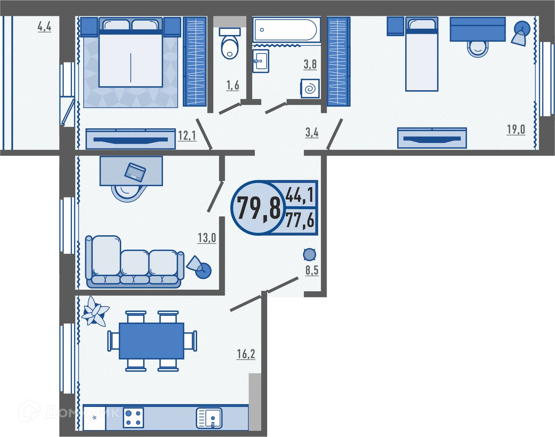 Фото квартиры в ЖК Микрорайон Цитрус