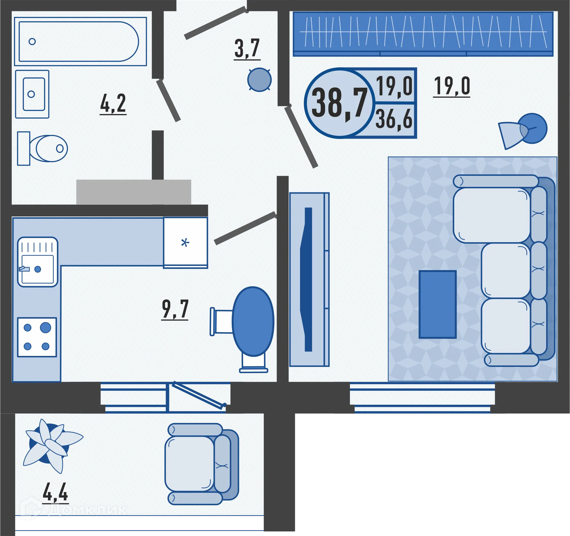 Фото квартиры в ЖК Микрорайон Цитрус