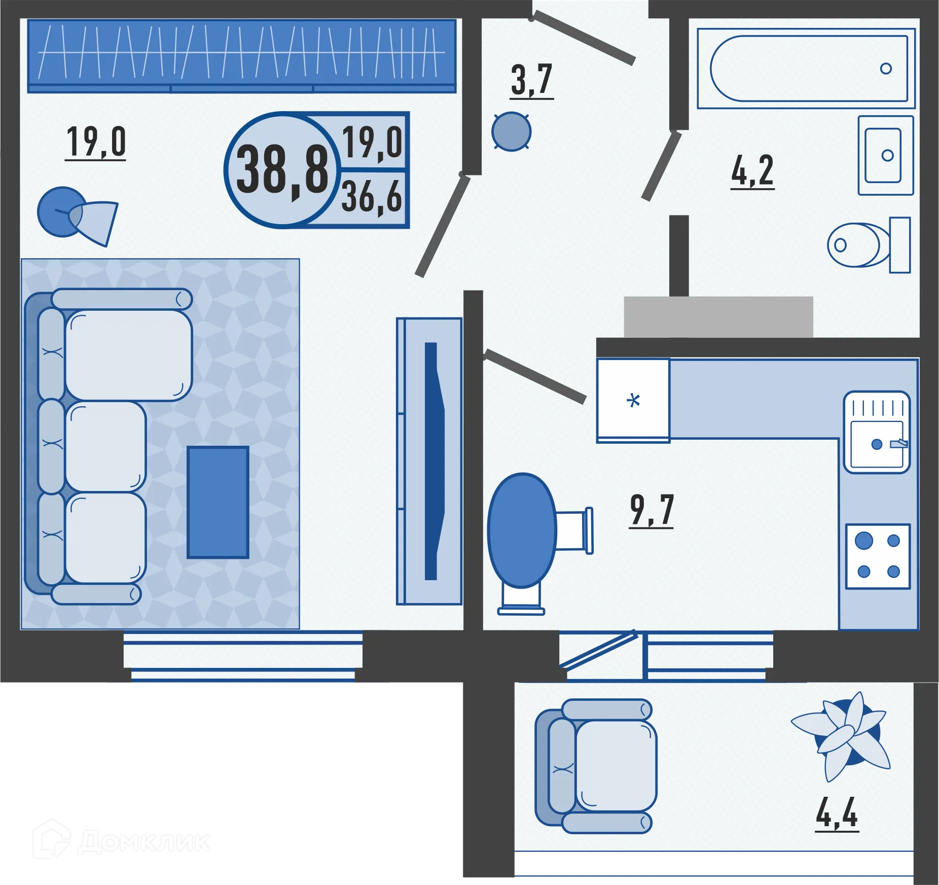 Фото квартиры в ЖК Микрорайон Цитрус