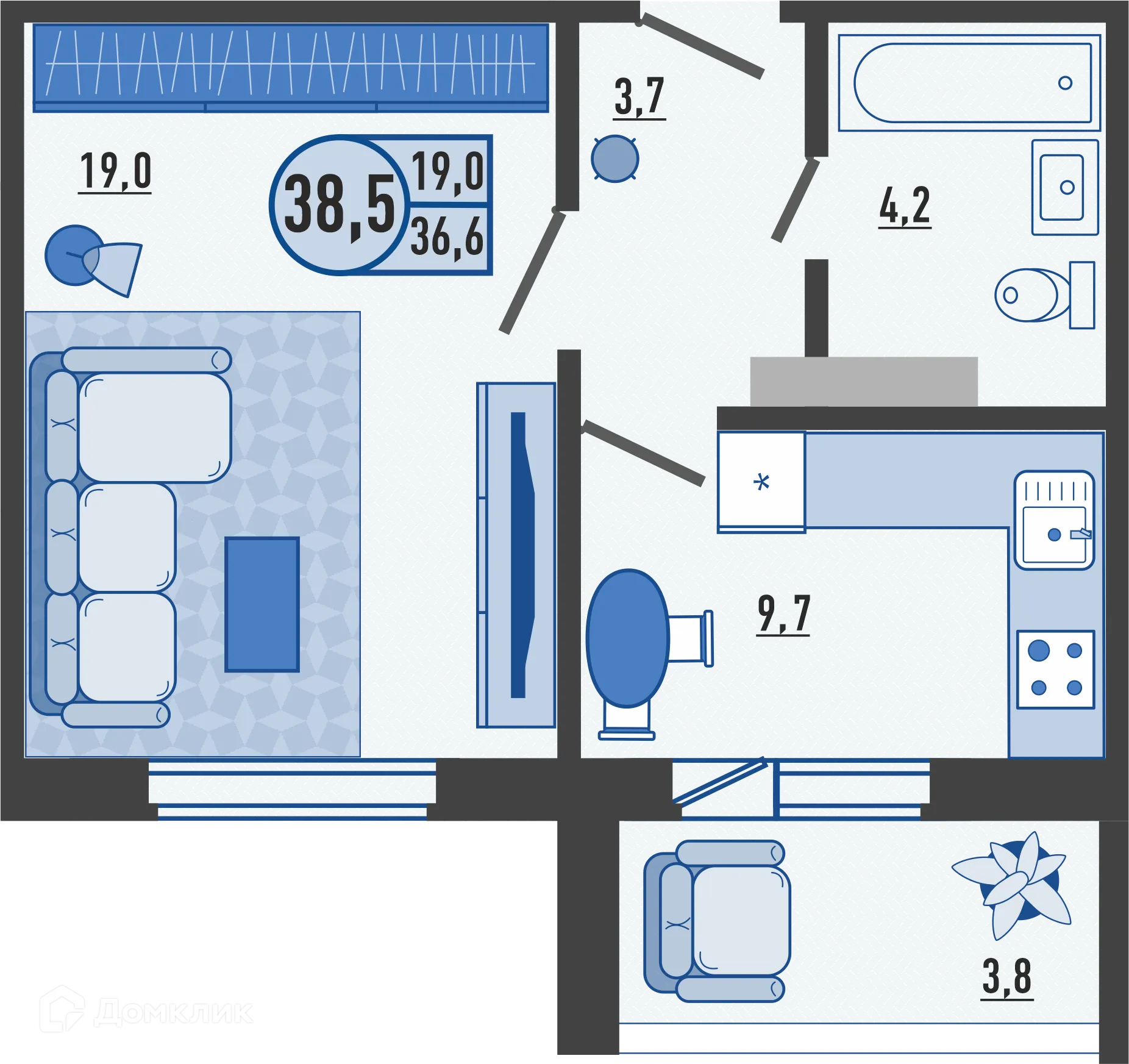 Фото квартиры в ЖК Микрорайон Цитрус