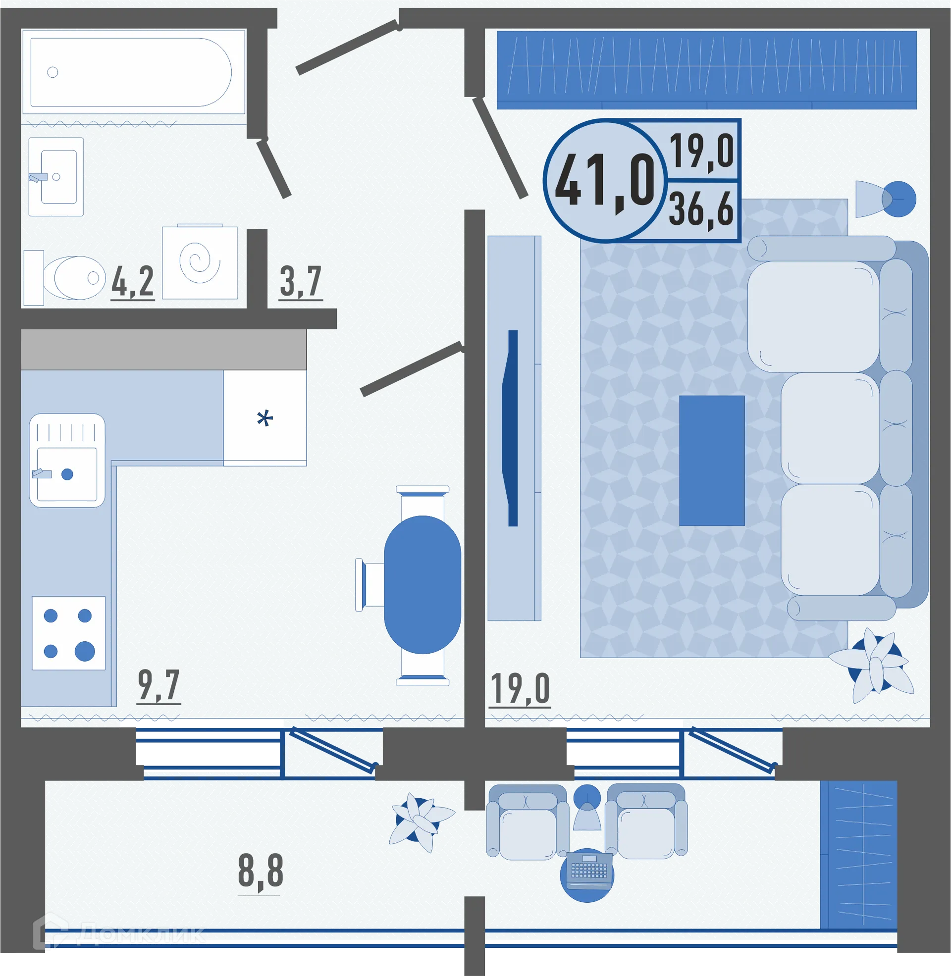 Фото квартиры в ЖК Микрорайон Цитрус