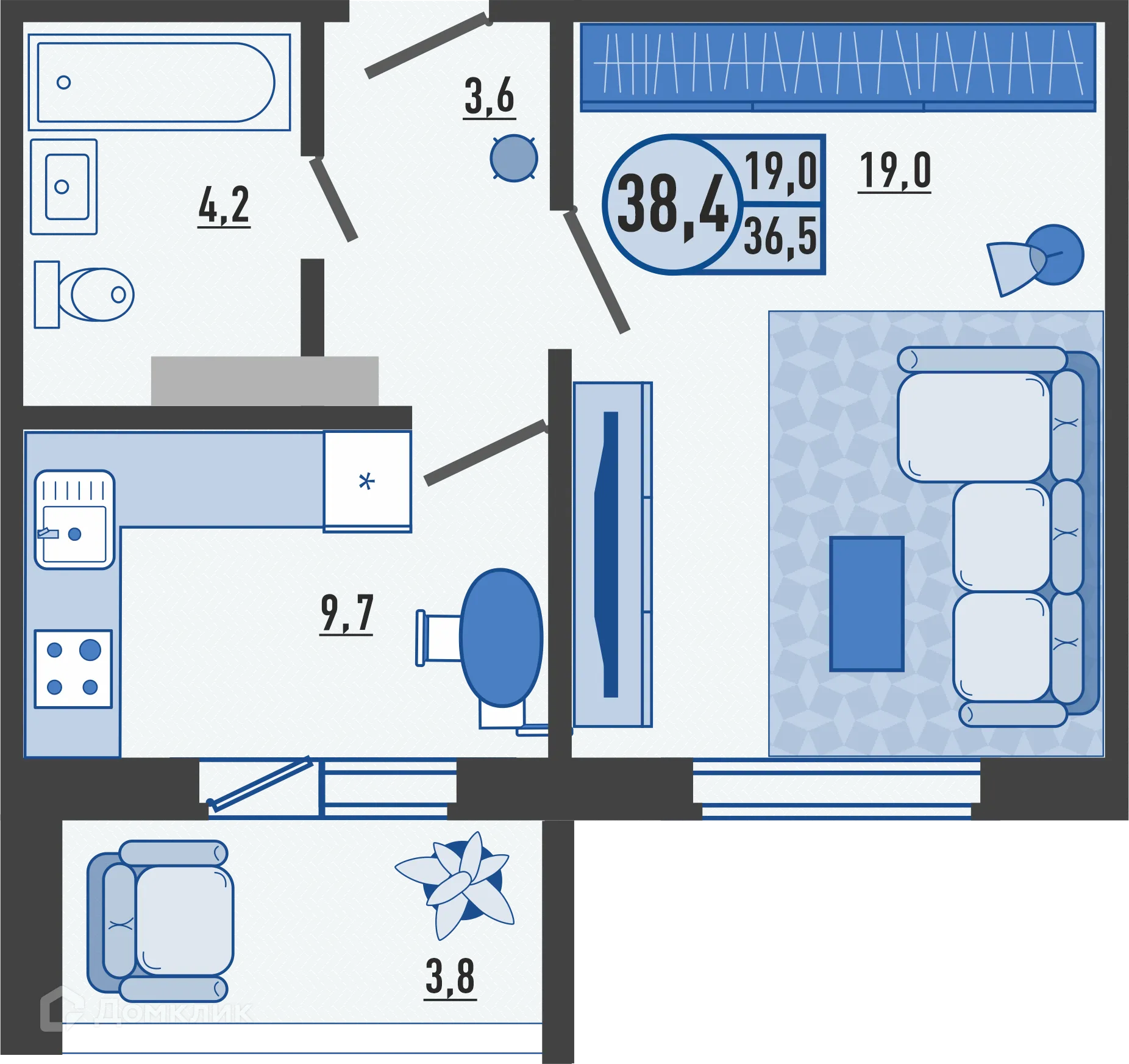 Фото квартиры в ЖК Микрорайон Цитрус