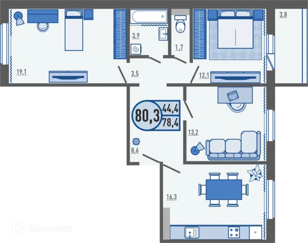 Квартира в ЖК Микрорайон Цитрус