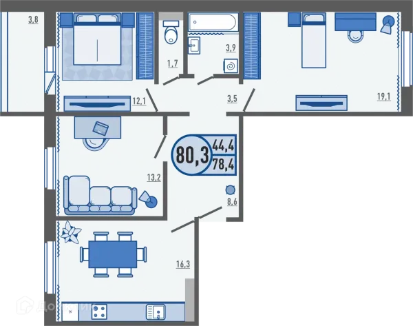 Квартира в ЖК Микрорайон Цитрус