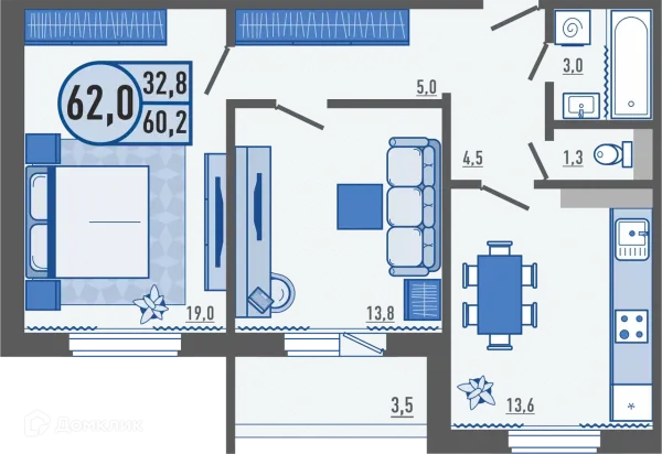 Квартира в ЖК Микрорайон Цитрус