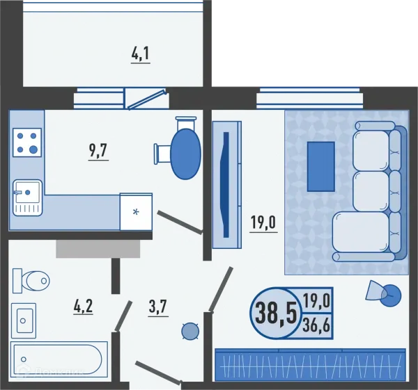 Квартира в ЖК Микрорайон Цитрус