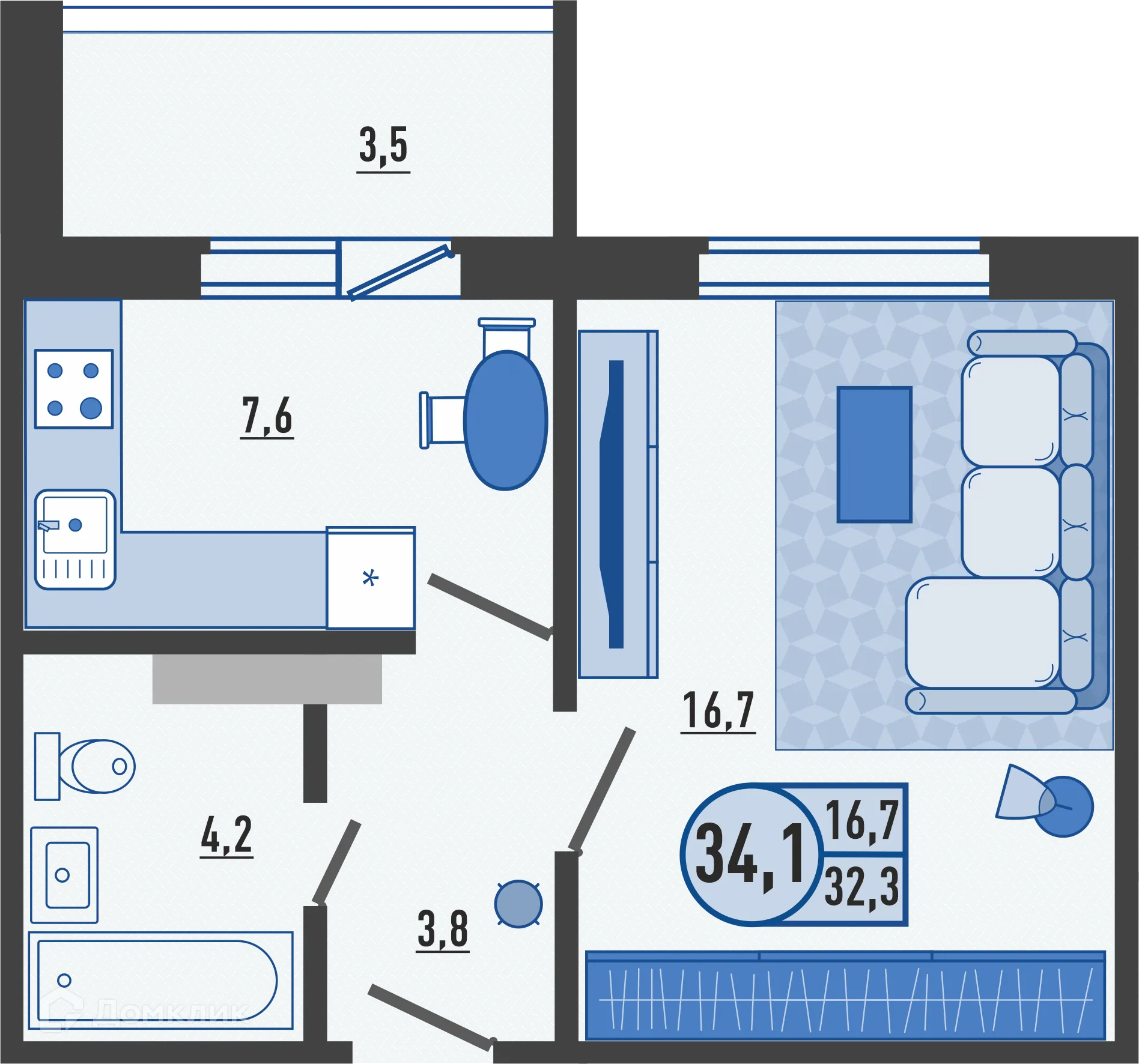 Фото квартиры в ЖК Горизонт