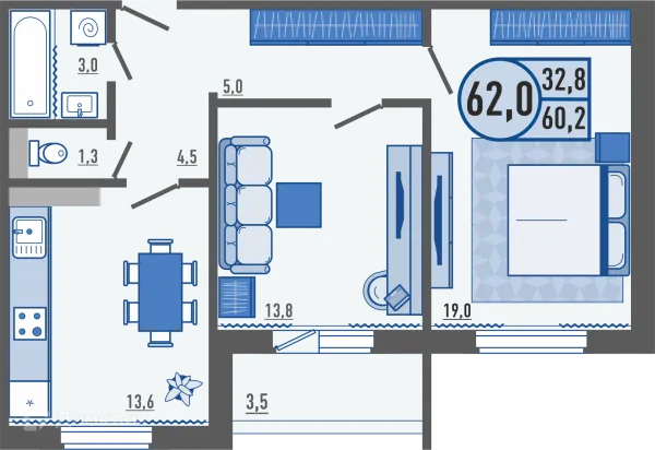 Квартира в ЖК Горизонт