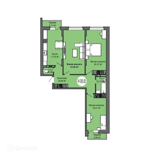 Квартира в ЖК Дом по ул. Межквартальная