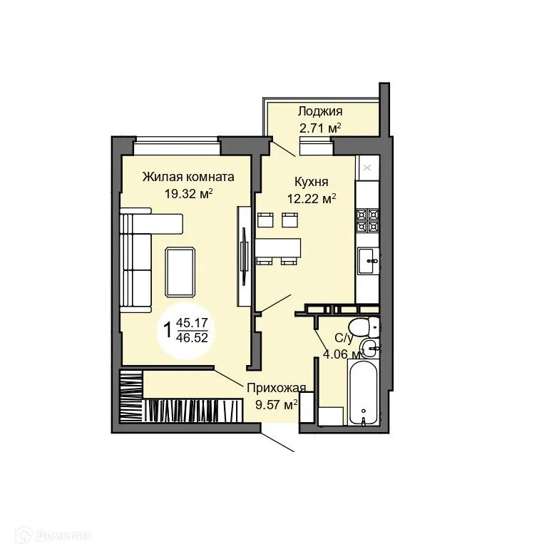 Фото квартиры в ЖК Дом по ул. Межквартальная