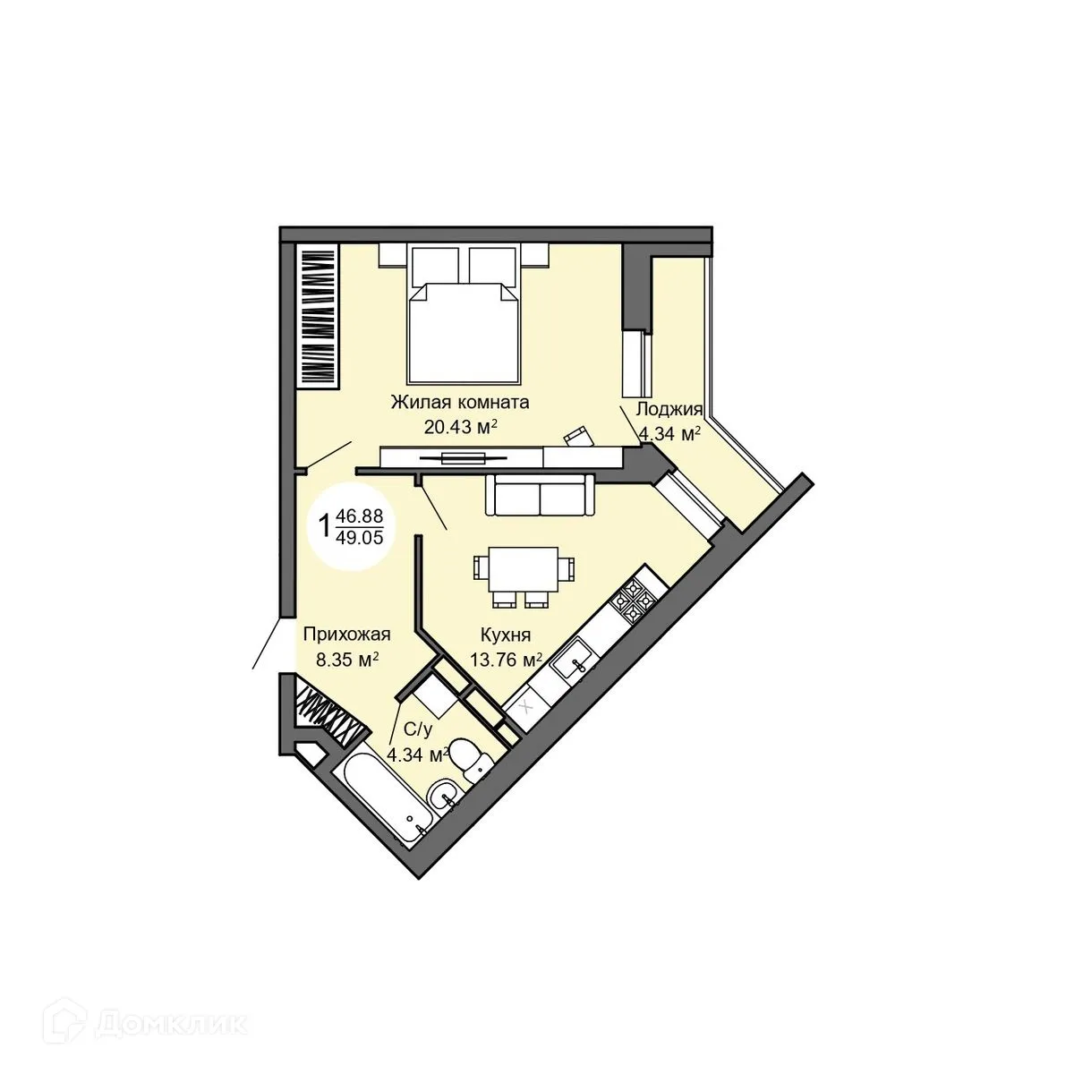 Фото квартиры в ЖК Дом по ул. Межквартальная